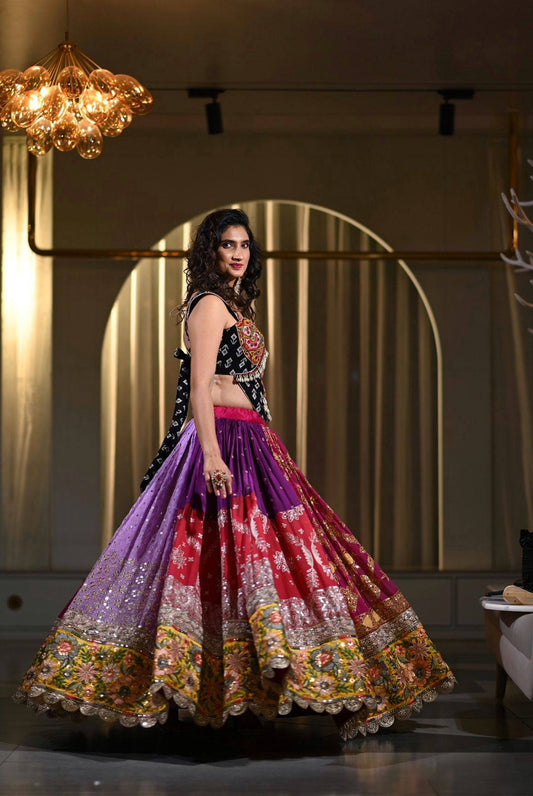 Royal Glamour Twirling in Multicolor Elegance & Festive Grace Lehanga Choli Set
