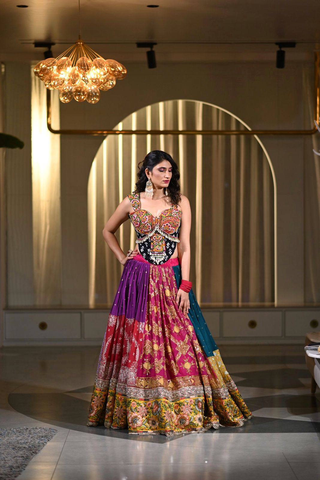 Royal Glamour Twirling in Multicolor Elegance & Festive Grace Lehanga Choli Set