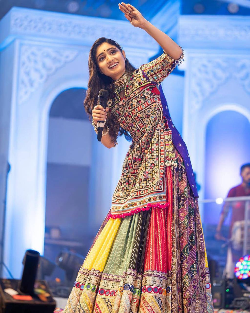 Graceful Spin in Vibrant Patchwork Elegance  Navratri Lehanga Choli Set