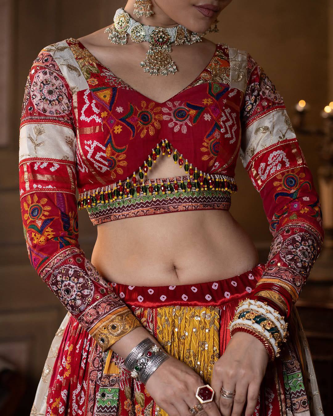 Traditional Bandhani & Mirror Work Elegance Lehenga Choli Set