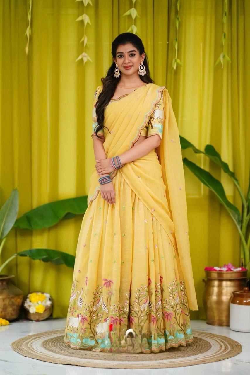 Prachi  Chinon Embroidery Work Lehenga Choli