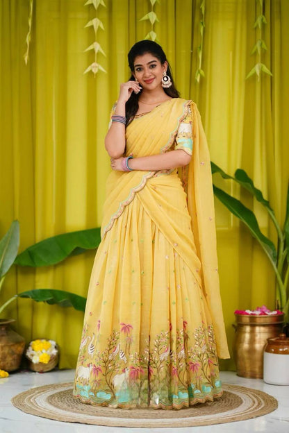 Prachi  Chinon Embroidery Work Lehenga Choli