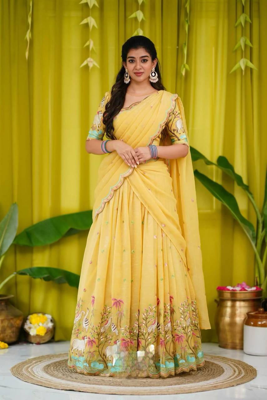Prachi  Chinon Embroidery Work Lehenga Choli