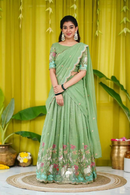 Prachi  Chinon Embroidery Work Lehenga Choli