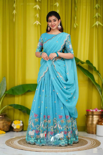 Prachi  Chinon Embroidery Work Lehenga Choli