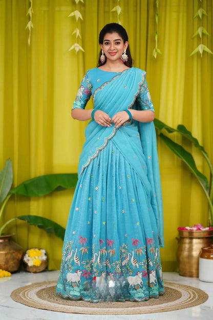 Prachi  Chinon Embroidery Work Lehenga Choli