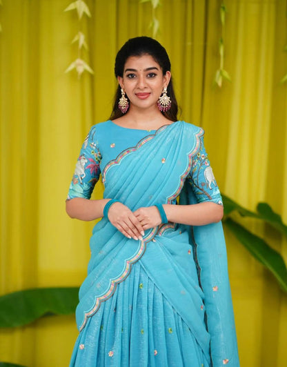 Prachi  Chinon Embroidery Work Lehenga Choli