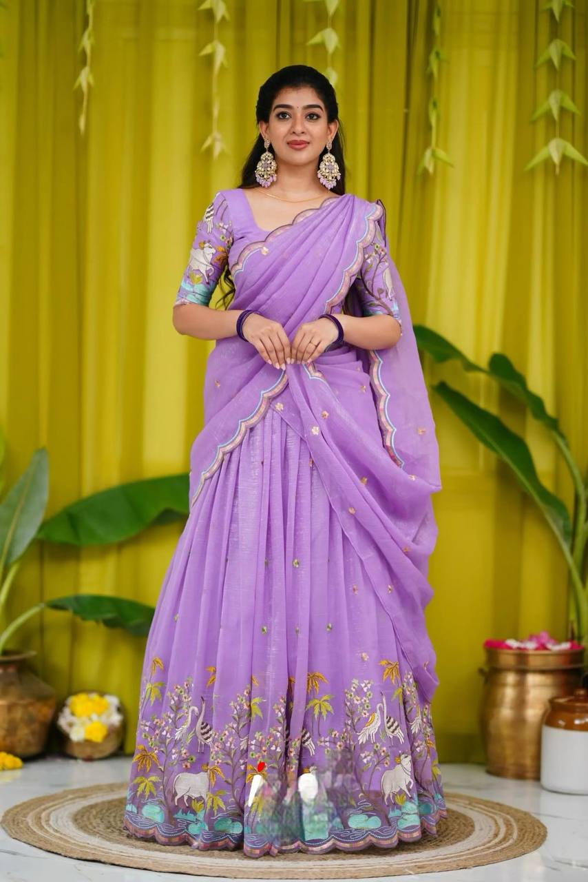 Prachi  Chinon Embroidery Work Lehenga Choli