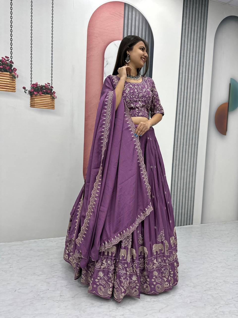 Shefali Desighner Chinon Lehenga Choli