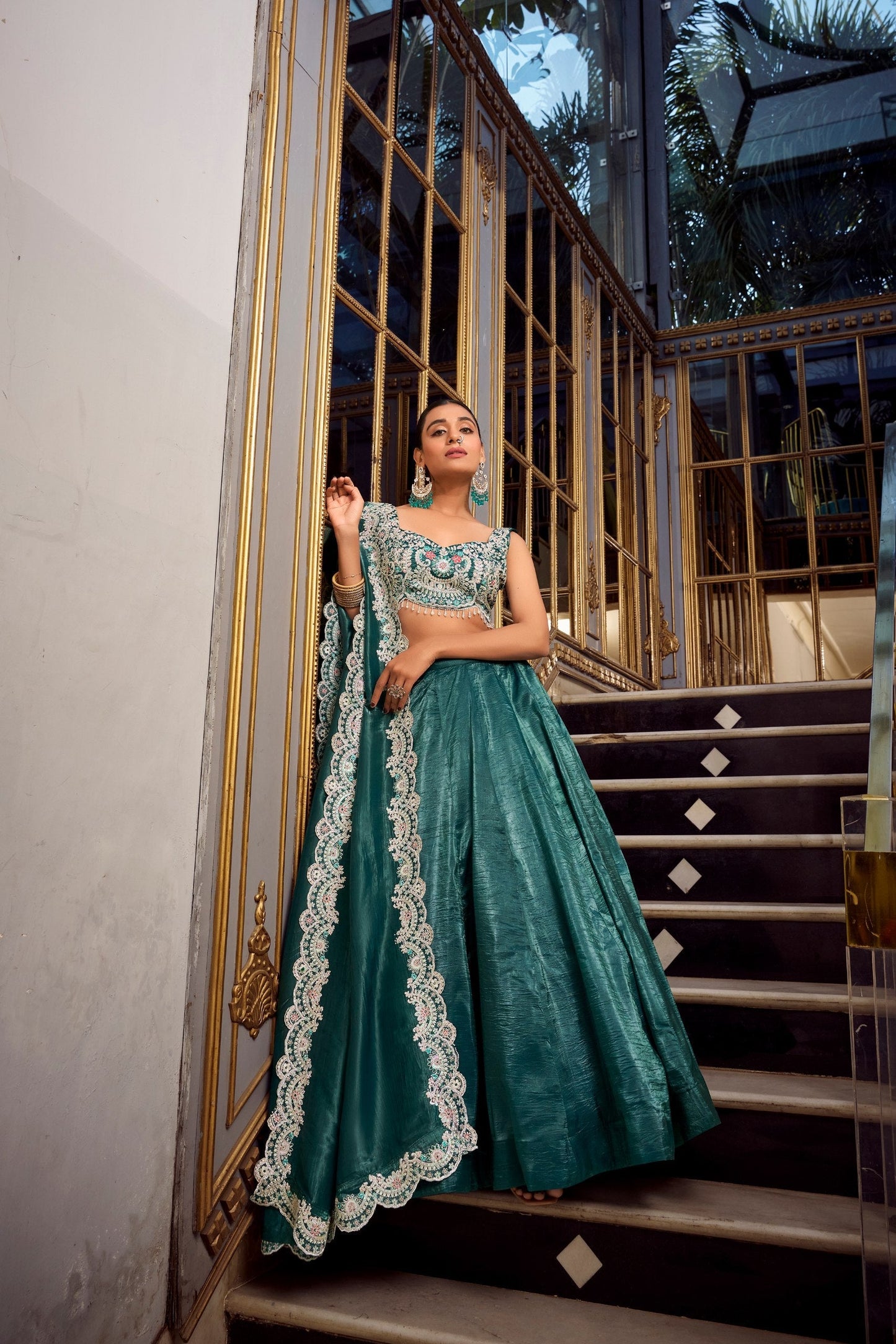 Moonlit Ivory & Frosted Silver Lehenga Choli