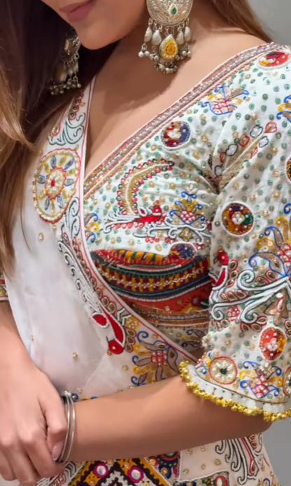 "White Traditional Mirror Work Chaniya Choli – A Heritage-Inspired Masterpiece"
