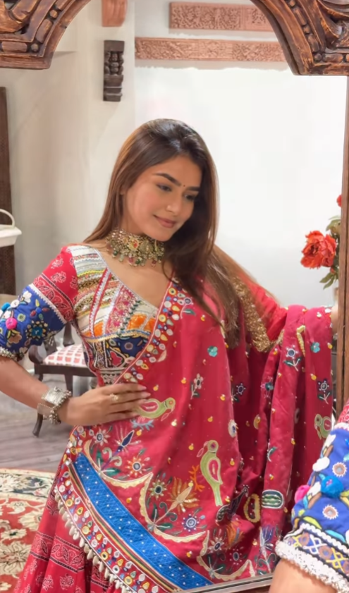 Royal Red Bandhani Chaniya Choli Set – Traditional Elegance with a Modern Twist