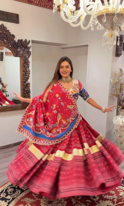 Royal Red Bandhani Chaniya Choli Set – Traditional Elegance with a Modern Twist