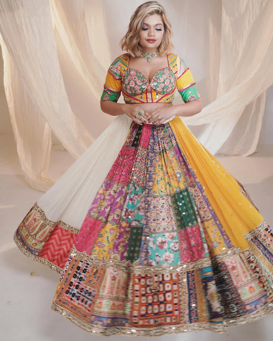 Multicolor Patchwork Lehenga