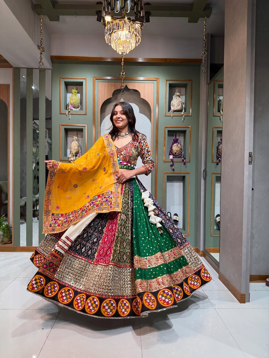 Vibrant Patchwork Navratri Lehenga Choli