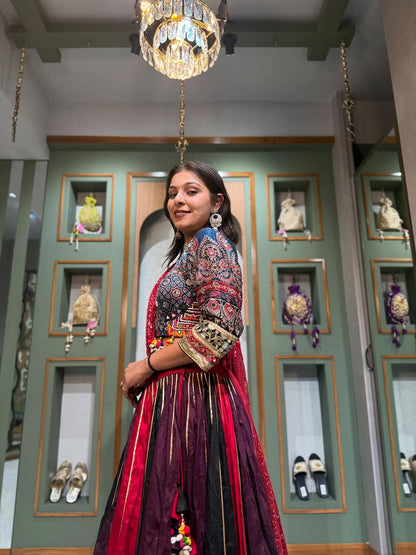 Elegant Maroon & Red Navratri Lehenga