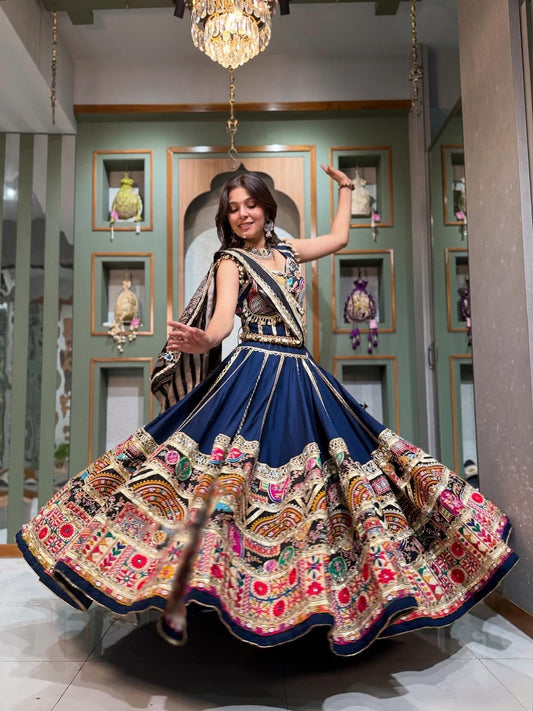 Royal Blue Heritage Lehenga