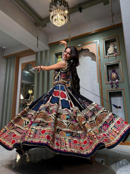 Royal Blue Heritage Lehenga