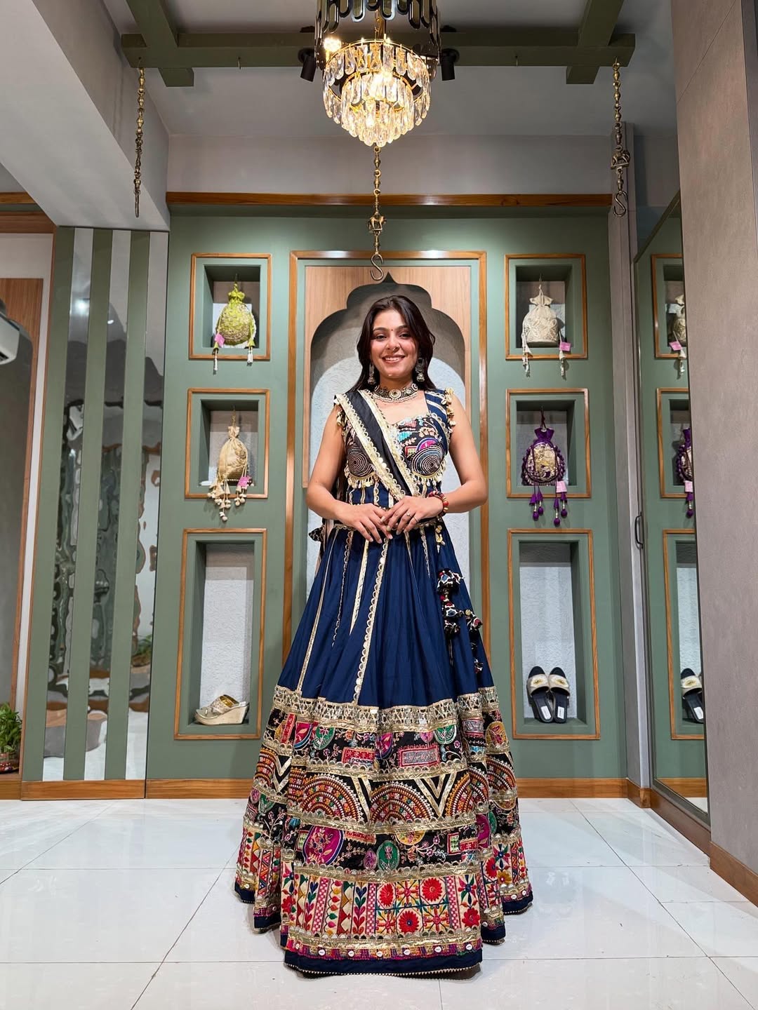 Royal Blue Heritage Lehenga