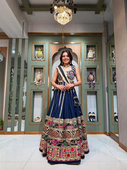 Royal Blue Heritage Lehenga