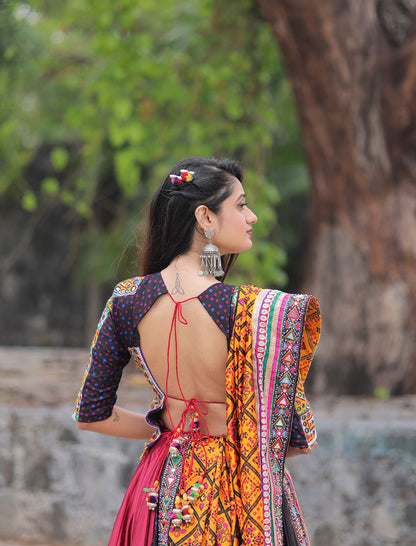 Heritage Glow  Black & Maroon Fusion Lehenga choli set