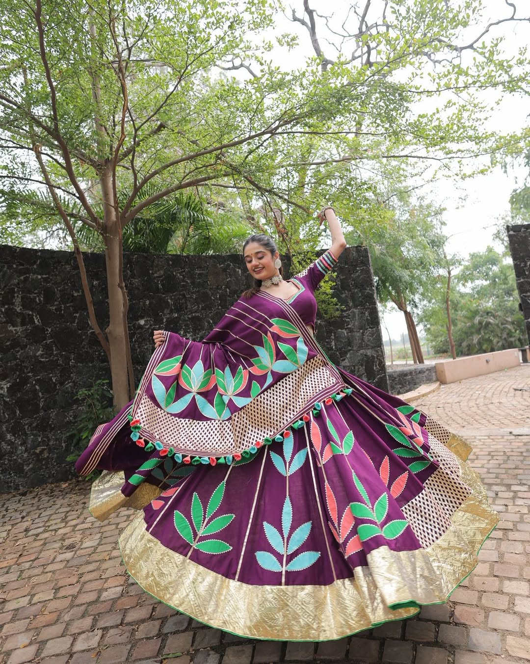 Royal Purple Twirl Lehenga