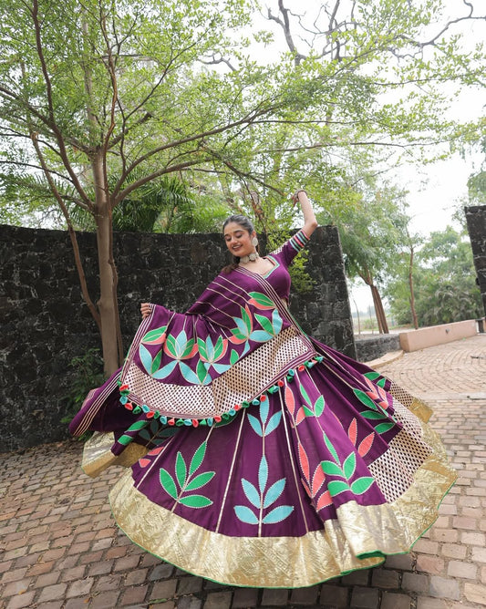 Royal Purple Twirl Lehenga