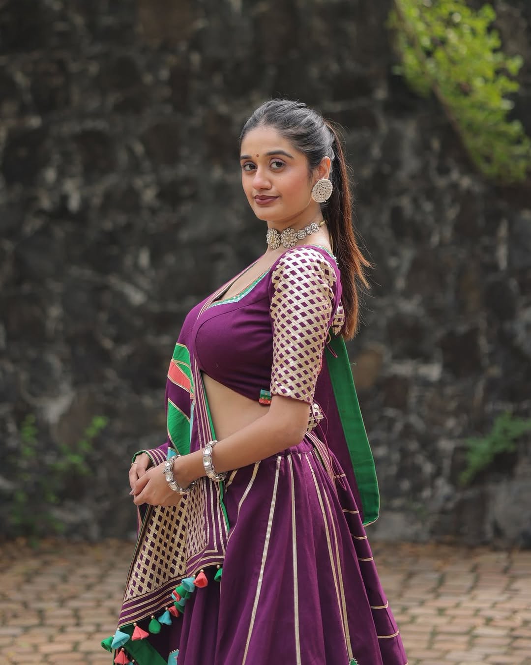 Royal Purple Twirl Lehenga
