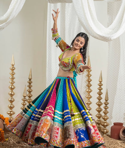 Multicolour Rangilo Navratri Queen Lehenga
