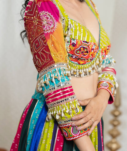 Multicolour Rangilo Navratri Queen Lehenga