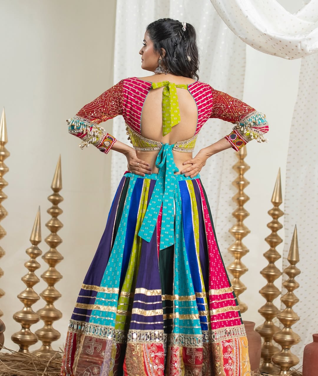 Multicolour Rangilo Navratri Queen Lehenga