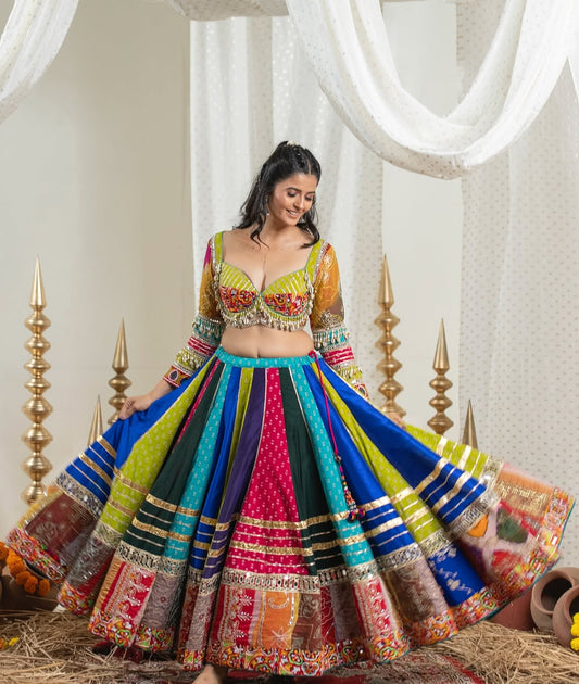 Multicolour Rangilo Navratri Queen Lehenga