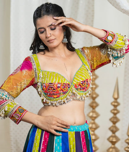 Multicolour Rangilo Navratri Queen Lehenga