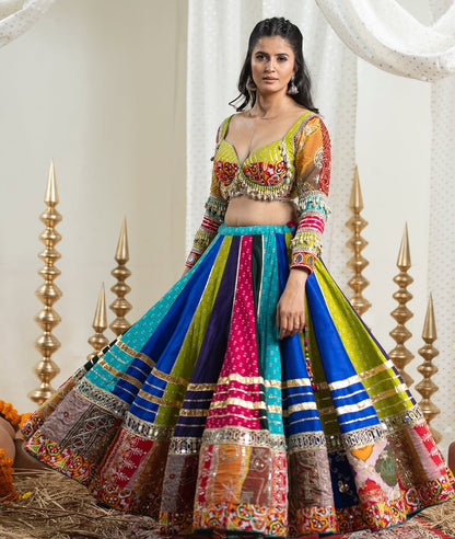 Multicolour Rangilo Navratri Queen Lehenga