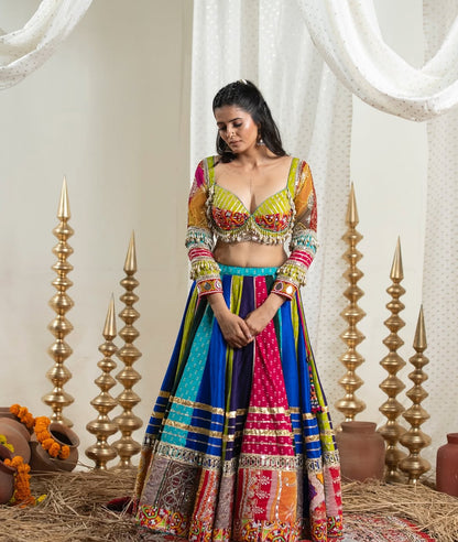 Multicolour Rangilo Navratri Queen Lehenga