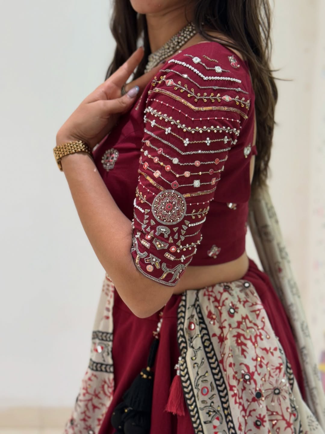 Wine Red Designer Lehenga
