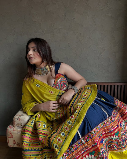 Festive Yellow Gamthi Lehenga