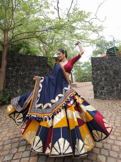 Black Multicolor Chaniya Choli with Embroidered Dupatta