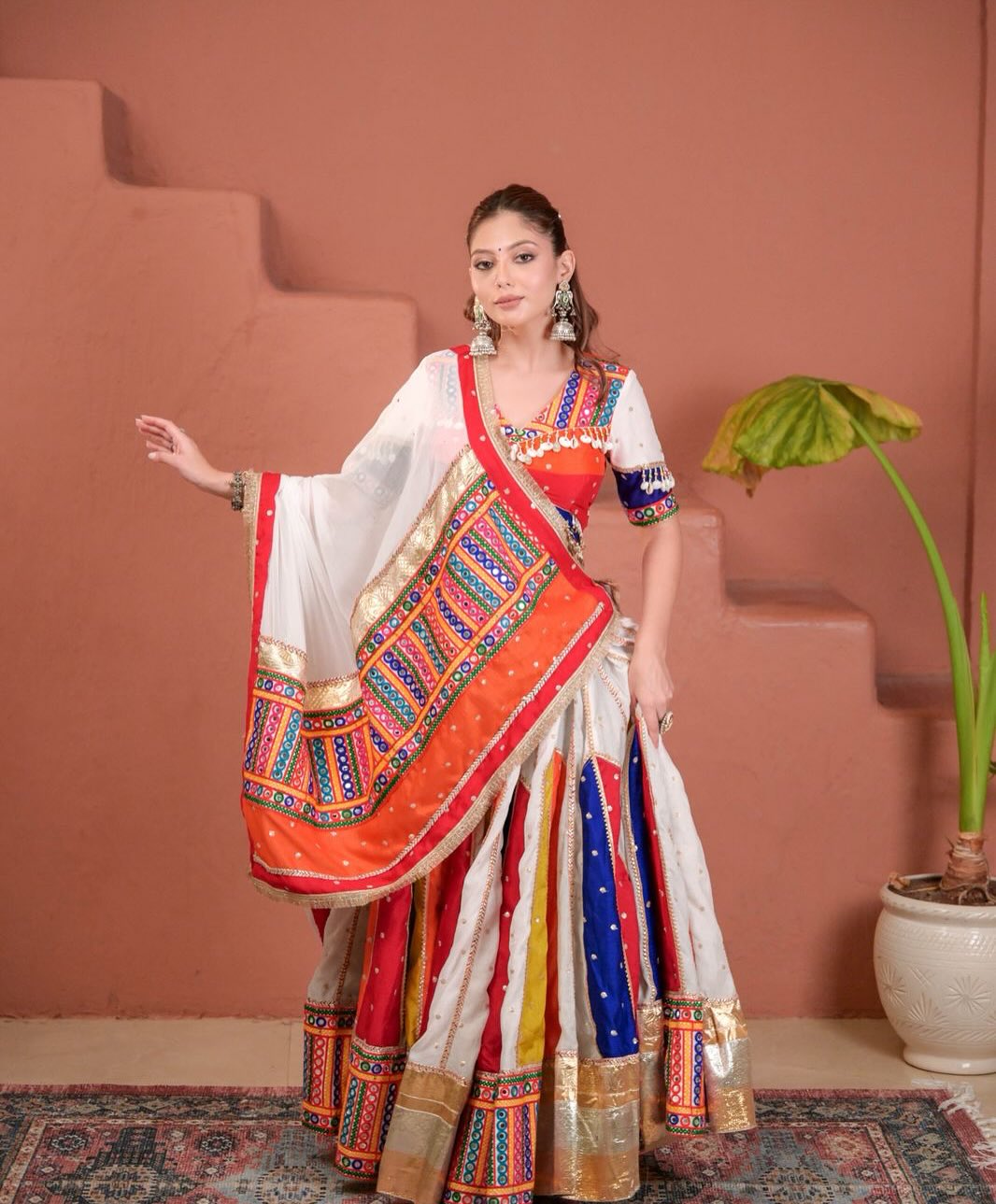 Royal Radiance Multicolor Flair Gamthi Work Lehenga Choli
