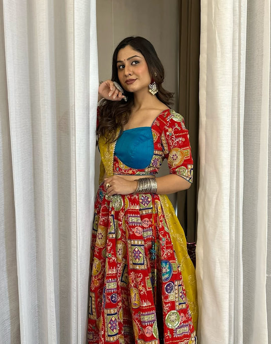 Navratree Vibrant Frame  Rangila Lahenga