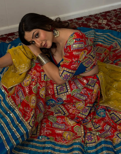 Navratree Vibrant Frame  Rangila Lahenga
