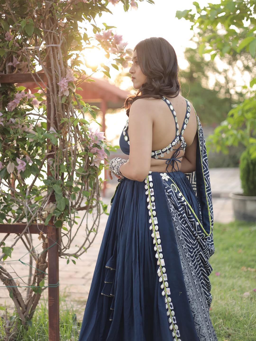 Royal Mirror Work Navratri Lehenga Set