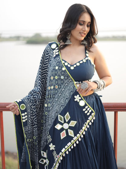 Royal Mirror Work Navratri Lehenga Set