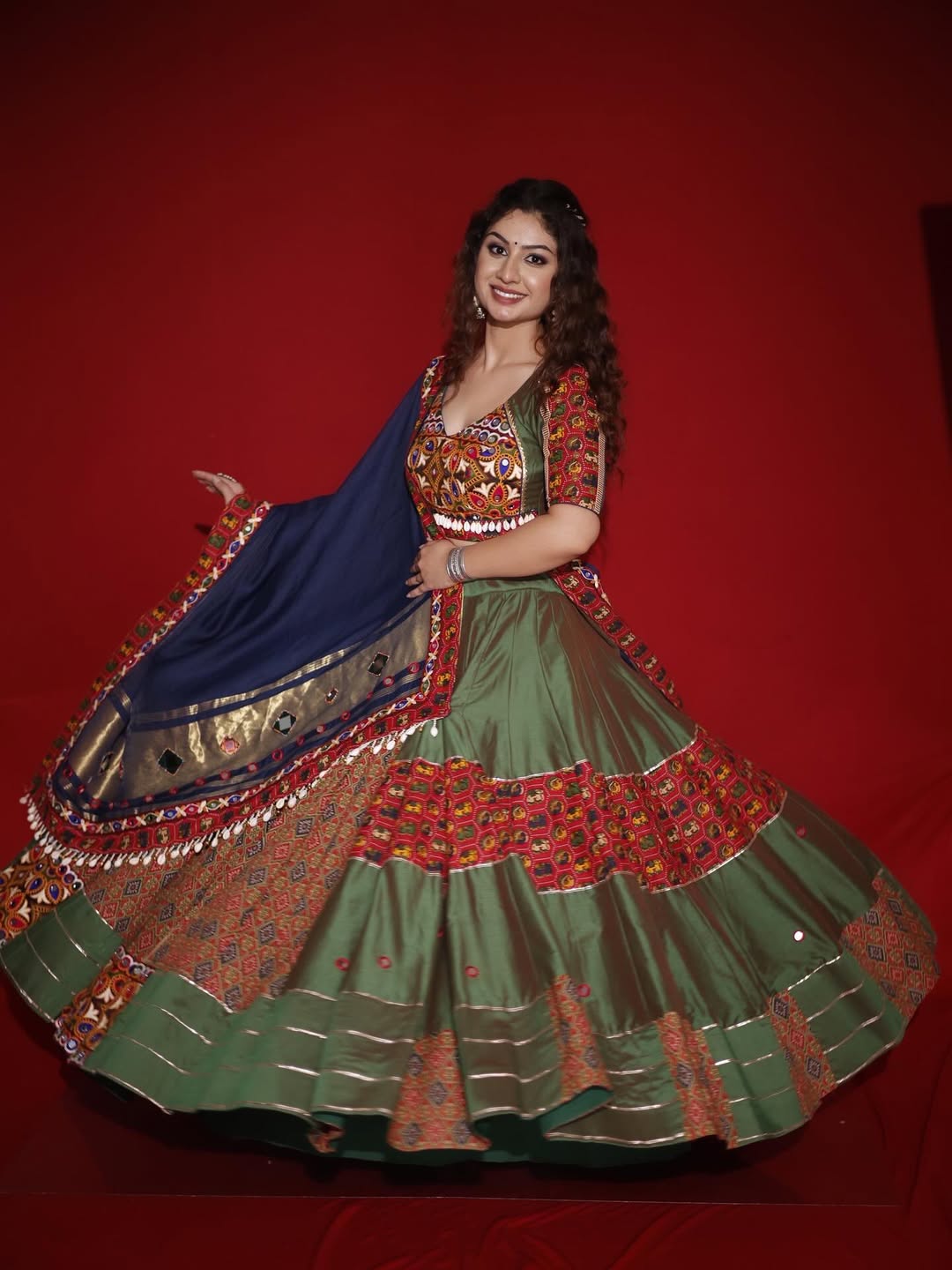Navratree Olive Heritage A Vintage Lahenga