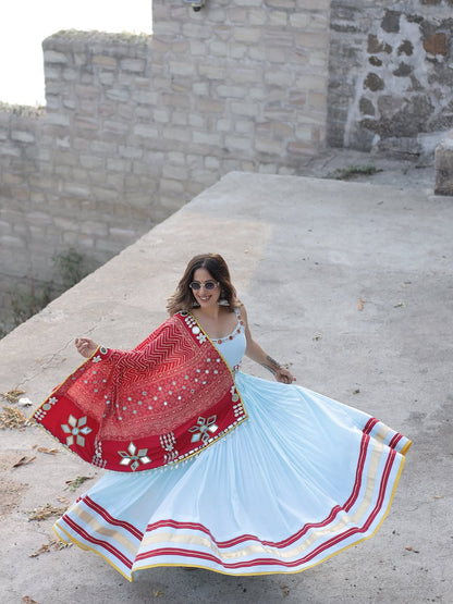 Royal Mirror Work Navratri Lehenga Set