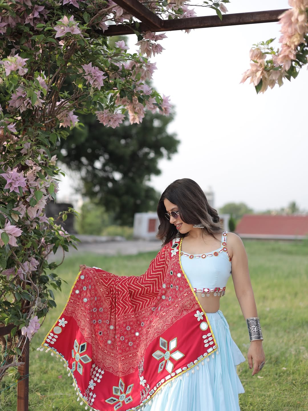 Royal Mirror Work Navratri Lehenga Set