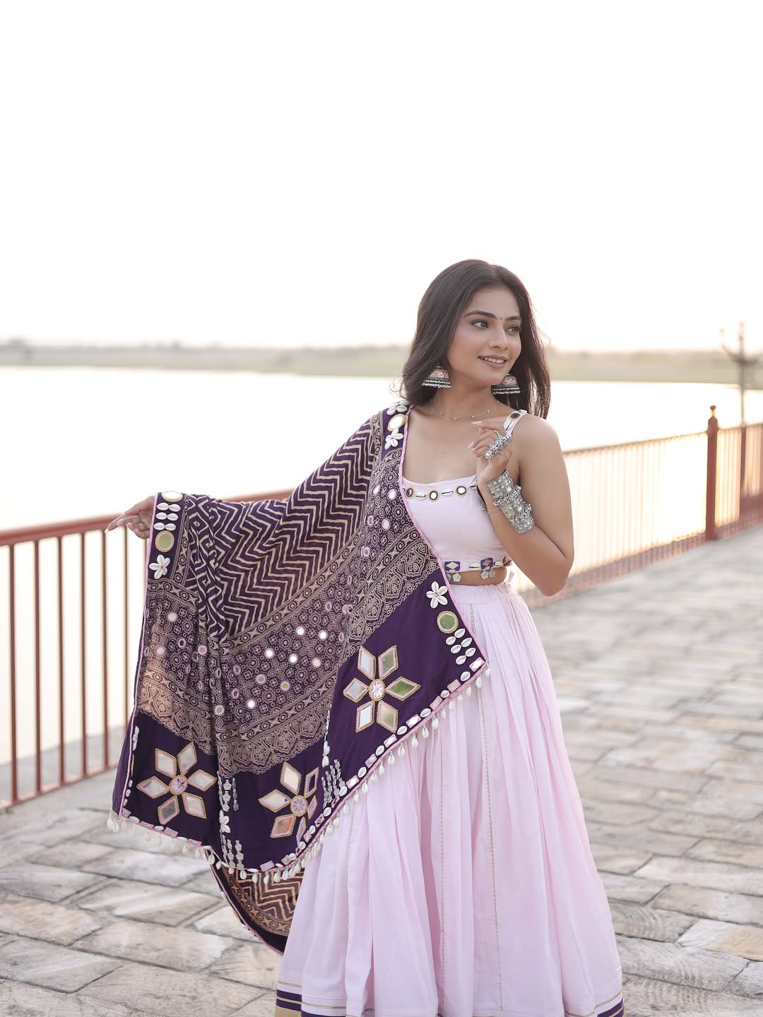 Royal Mirror Work Navratri Lehenga Set