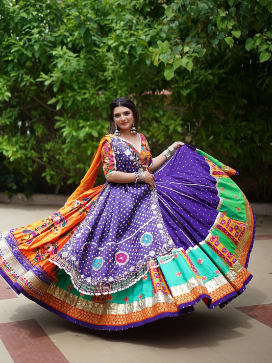 Morni Mor Twist – Royal Violet Garba Lehenga