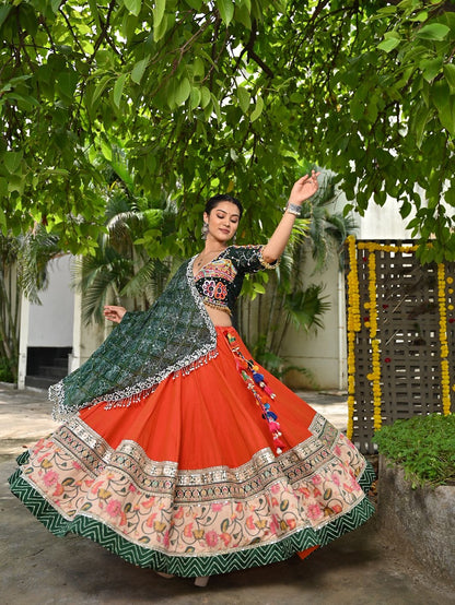 Blue Multicolor Chaniya Choli with Embroidered Dupatta