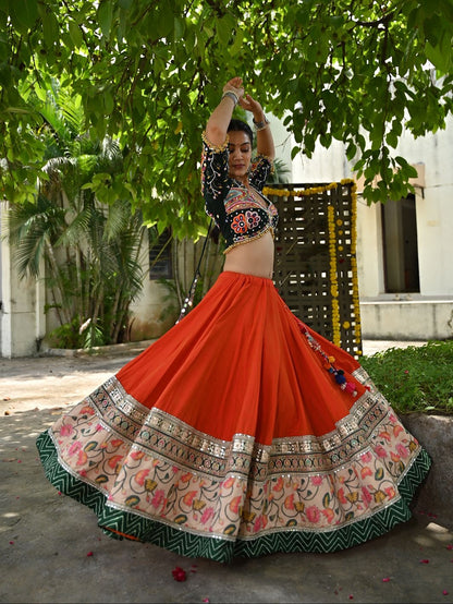 Blue Multicolor Chaniya Choli with Embroidered Dupatta